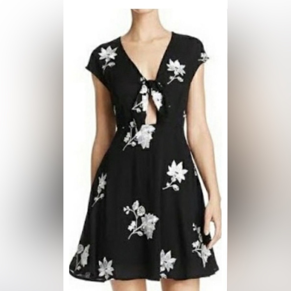 SADIE & SAGE floral embroidered skater dress S